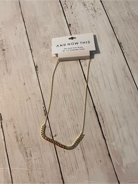 And Now This Gold Disc V-Detail Necklace